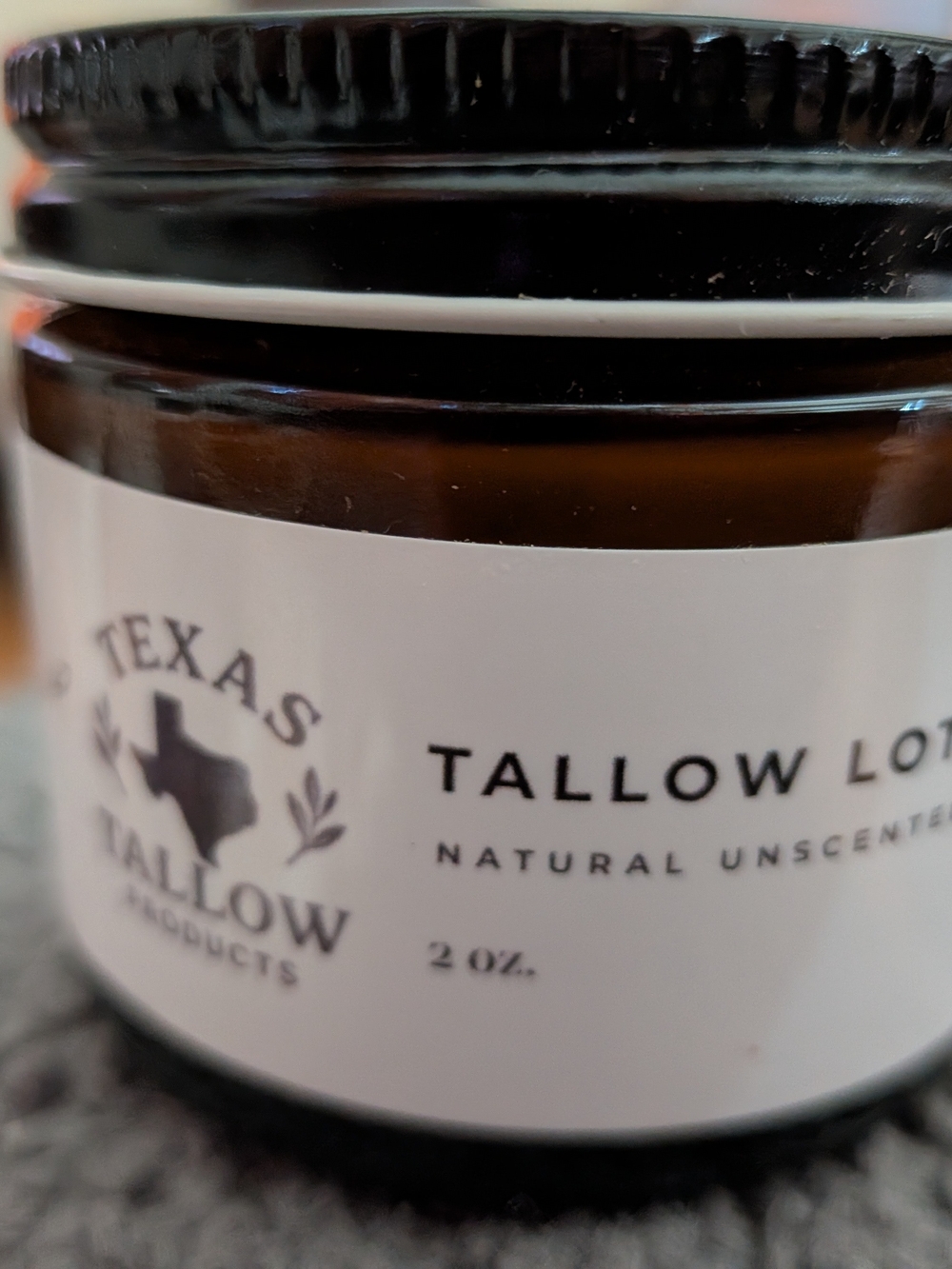 Texas Tallow Natural Unscented Tallow Lotion - White